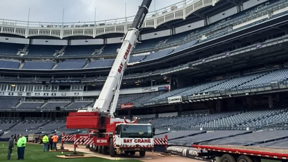 Crane in Yankee Stadium