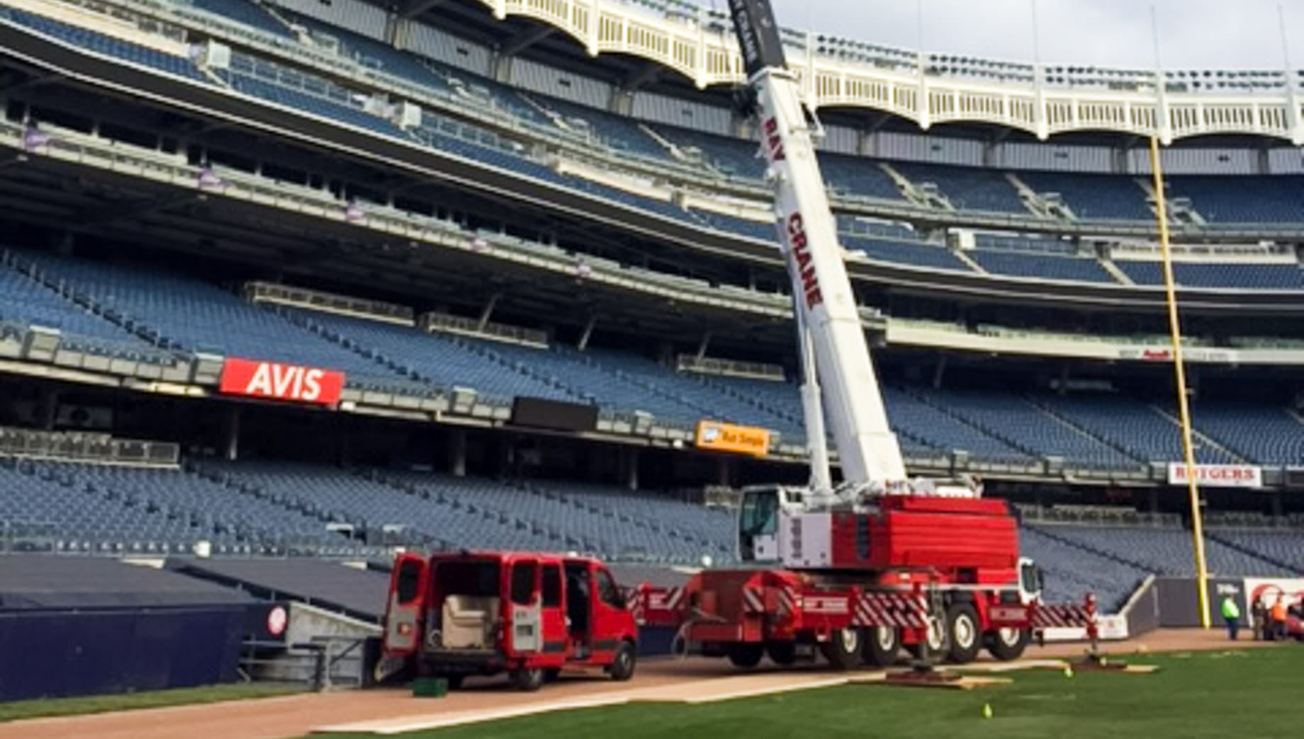 Crane in Yankee Stadium