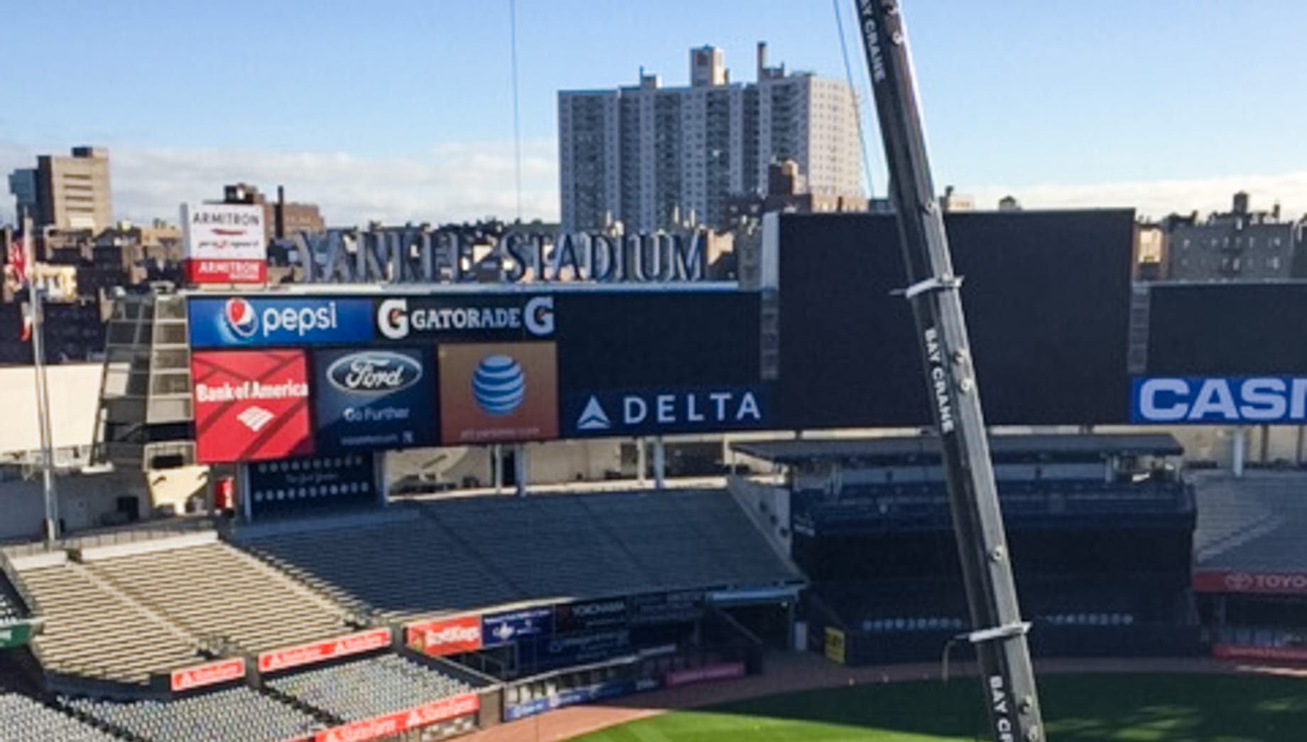 Crane in Yankee Stadium