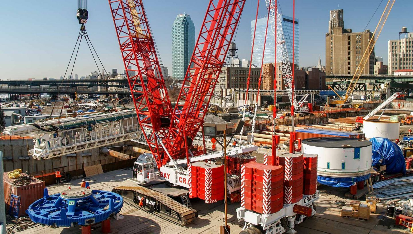 Construction site with cranes